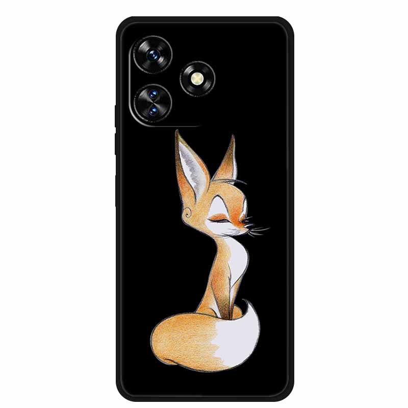 Funda For Oukitel C51 Case Cute Cartoon Cat Black Silicone Soft Phone Case For Oukitel C51 Back Cover Cases C 51 Coque 6.8" Capa