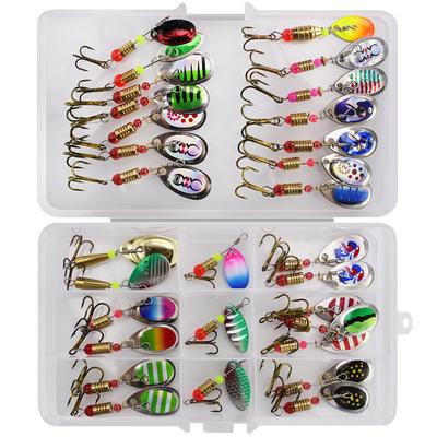 Metal Waterdrop Spoon Jig Set with Hook Bait Kit Spinner Fishing Lure For Bass Pike Salmon Freshwater Salf Fishing