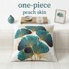 1 Pc Teal Gold Ginkgo Leaf Cushion Cover Modern Plant Peach Skin Throw Pillowcase For Living Room Elegant Home Decor 40X40Cm