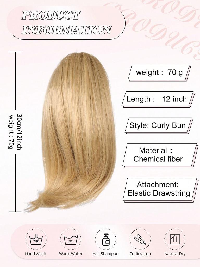 Syntetyczny krótki kucyk ze ściągaczem, 12-calowy prosty kucyk, naturalne sztuczne kucyki dla kobiet