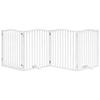 Vidaxl Foldable Dog Gate, With Door, 4 Panels, White, 320 Cm