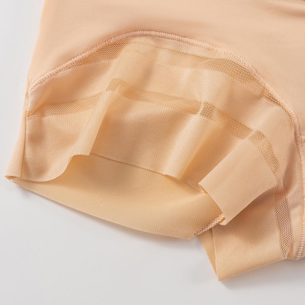 Plus-size Women's Summer Stripe Mesh Gauze Slim High Waist Shape Cotton Crotch Triangle Briefs