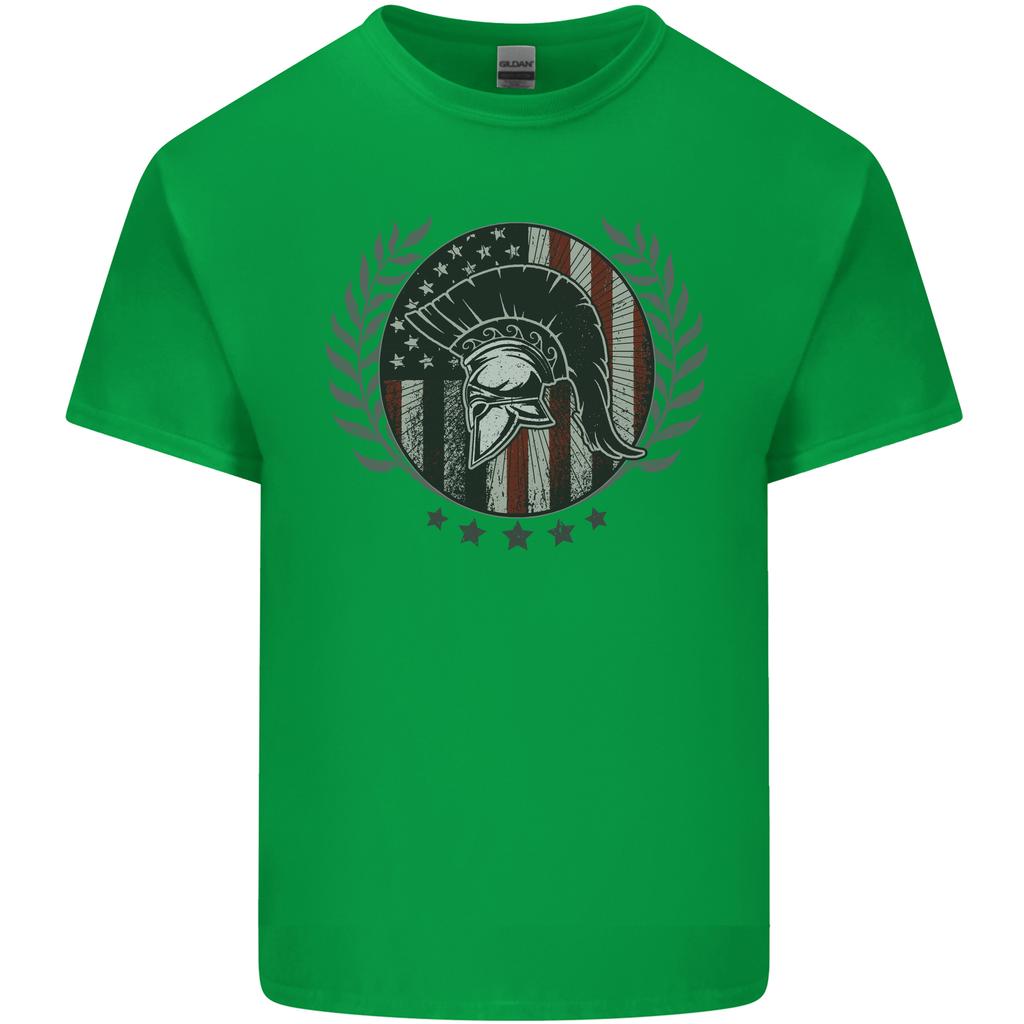 USA Bodybuilding Flag Gym Training Spartan Unisexs Light Cotton TShirt