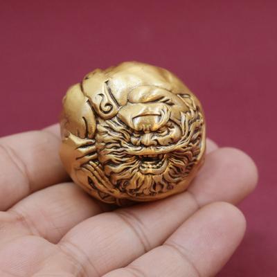 Alamă Masivă Nuc Dominant Zhong Kui Sănătate Meșteșug Creativ Mingea de Masaj Jucărie Ornament Portabil pentru Birou