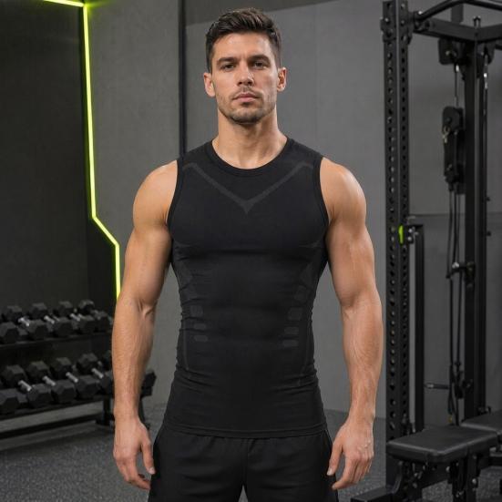 Men's Compression Tank Top High Stretch Quick Dry Athletic Vest