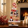Christmas Showcase Display Items Tree Ornament, Wooden Letter Sign Decorative Solid Wood Holiday Ornaments Compact Stable Party Supplies for