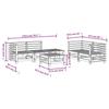 VidaXL Salon de Jardin 6 pcs, Canapé avec Repose-pied, Ensemble de Meubles avec Table Basse Patio Terrasse, Rustique, Blanc 3186201