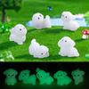 8PCS Cute Desk & Car Collectible Figurines Ornament Accessories Micro Landscape Luminous Puppy Glow in the Dark Home Decor 3x2.7cm