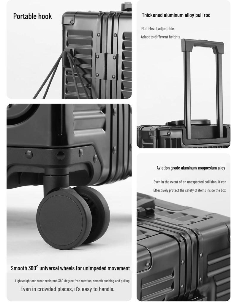 German Alloy Trolley Case, 20-inch Carry-on with Laptop Compartment – Multifunctional Travel Luggage