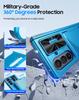For Samsung Galaxy Z Fold 7 Case with Card Holder RFID Blocking,Built In Slide Lens Cover&Hinge Protection&Screen Protector,Wallet Case-Light Blue