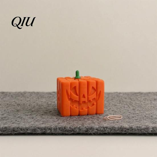 Solid Craftsmanship Fidget Toy 3D Printed Pumpkin Toy, Spooky Halloween Anxiety Fun Desk Accessory Relief Sensory for Stress Relief, Party Supplies