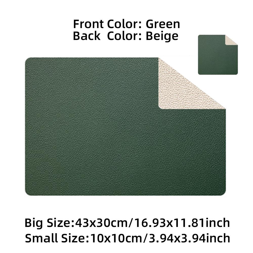 

Коврик для столовых приборов кожаный домашний двухсторонний прямоугольный изолированный коврик для стола ресторанный отель западный коврик для еды водонепроницаемый коврик для стола 43x30 cm зелёный