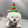 Slavnostní set elfí čepice a šály pro mazlíčky - Vánoční kostým pro psy a kočky