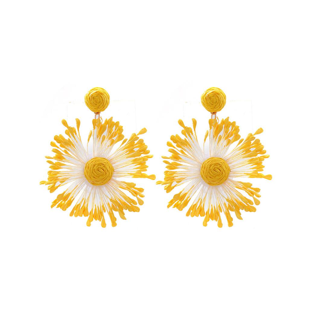 Pinkdudu Exaggerated Flower Zinc Alloy Earrings Fashion Simple Vacation Drop Earrings Women Jewelry PD2257