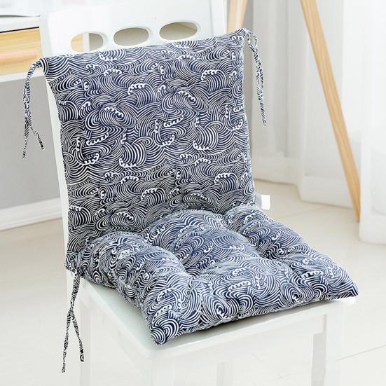 High Back Chair Cushion Geometric Print Rocking Chair Cushion Seat And Back Cushion with Straps for Outdoor Patio Chair