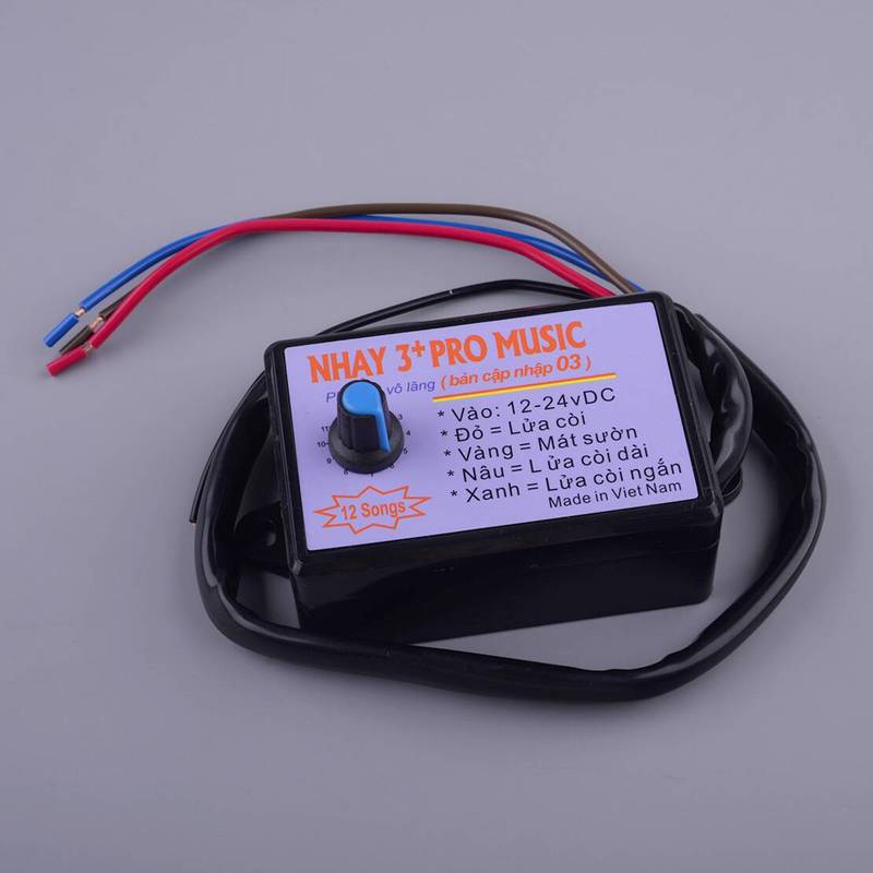 12 Sound Musical Horn Control Unit Controller 12-24V Universal for Car Truck Marine Boat Black Plastic