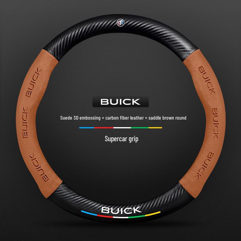 Genuine Leather Steering Wheel Cover for Buick: Encore, Verano, Excelle, Regal, LaCrosse, GL8