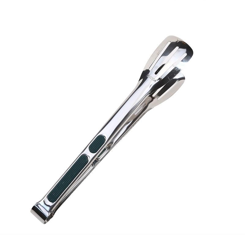 Non-Slip Stainless Steel Food Tongs Meat Bread Clip Barbecue Grill Buffet Clamp Cooking Tools Kitchen Accessories Silicone Handle Tongs