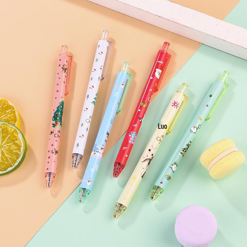 Adorable Christmas Click Pen Series: Stylish Black Neutral Push Pen for Study Supplies