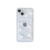 Pouzdro na mobil Apple 13 Purple Heart Black se slotem pro kartu, kompatibilní s iPhone 11/14, 12 Pro, XR/XS Max, průhledný design.