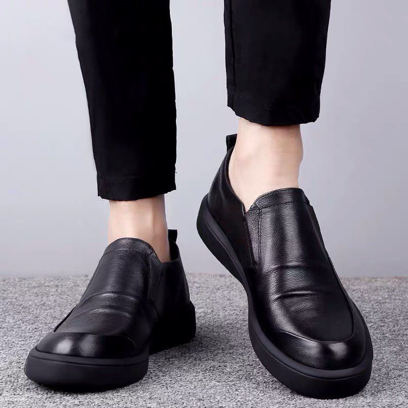 Leather Shoes Men 'S Autumn Business Shoes Lace Up Soft Sole Male Casual Shoes Black Loafers Non -Slip Sneakers Man Dress Shoes