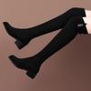 Winter thick heel boots women's over-the-knee boots piled thickened thermal leather boots thin boots women's shoes