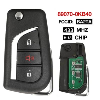 FCCID BA2TA 3 Buttons Key 433MHz H-8A Chip For RAV4 For Hilux 89070-0KB40 New