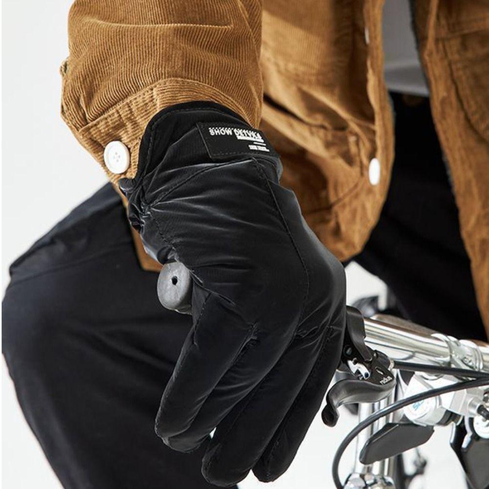 Windproof Men Skiing Gloves  Full Finger Mittens Simple Cycling Mittens  Outdooor