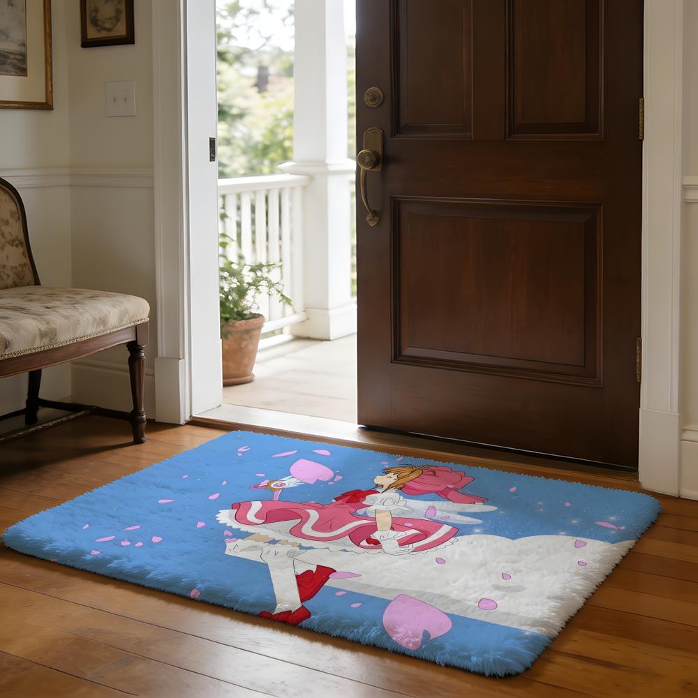 CCardcaptor SSakura Cartoon Floor Mat Soft Flannel Absorbent Mat Non-Slip Rug Home Bedroom Bathroom
