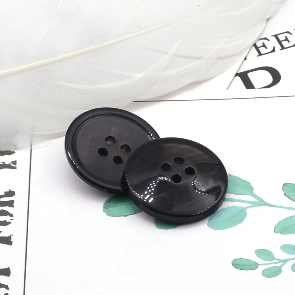 10Pcs/bag Beautiful 4-hole Buttons Round Concave Resin Buttons Skirt Blouse Sewing Accessories