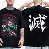Japanese Anime Shirt Demon Slayer Infinity Castle T Shirt Men Cartoon Kimetsu No Yaiba High Quality Cotton Streetwear Clothes