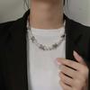 Punk Imitation Pearl Thorns Chain Necklace For Men Women Hip Hop Gothic Metal Barbed Wire Little Thorn Necklace Jewelry Gifts