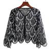 Bead Sequins Detailed Shawl Scarf for Special Occasion Unique Sequined Accessory for Trendy Outfits