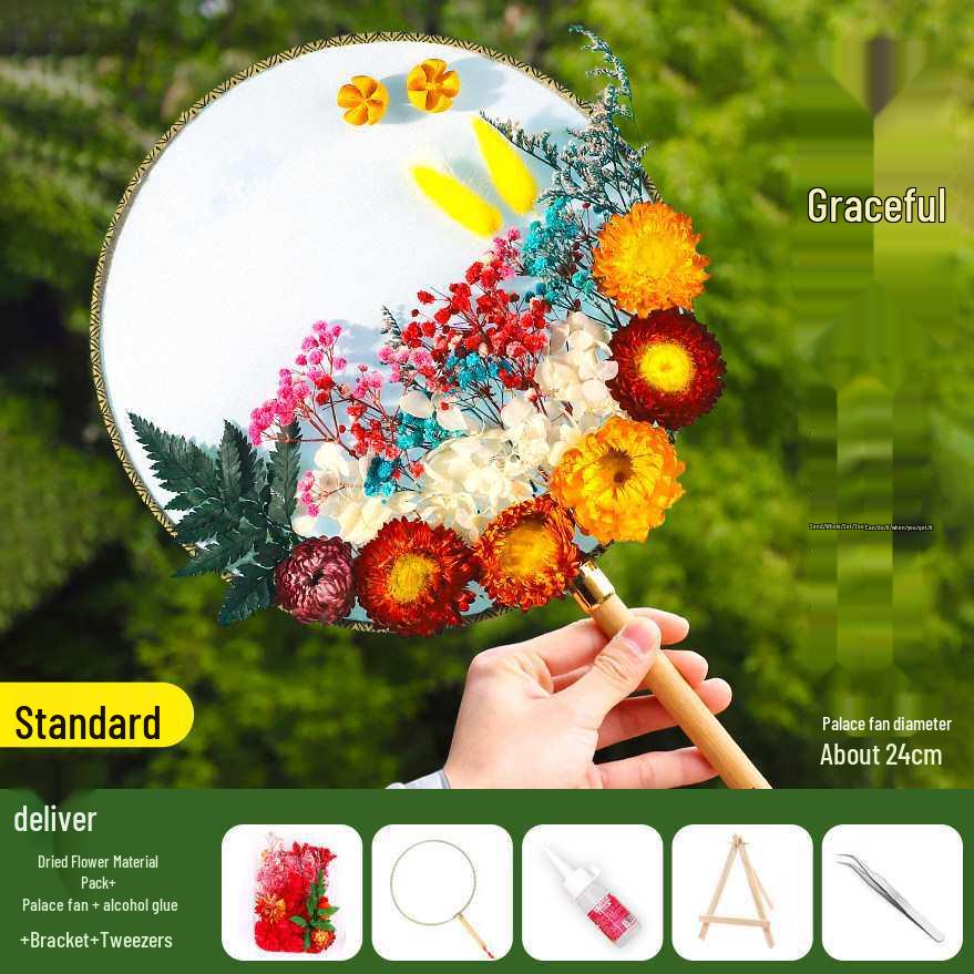 Dried Flower Fan DIY Kit for International Women's Day - Team Building & Handmade Gift