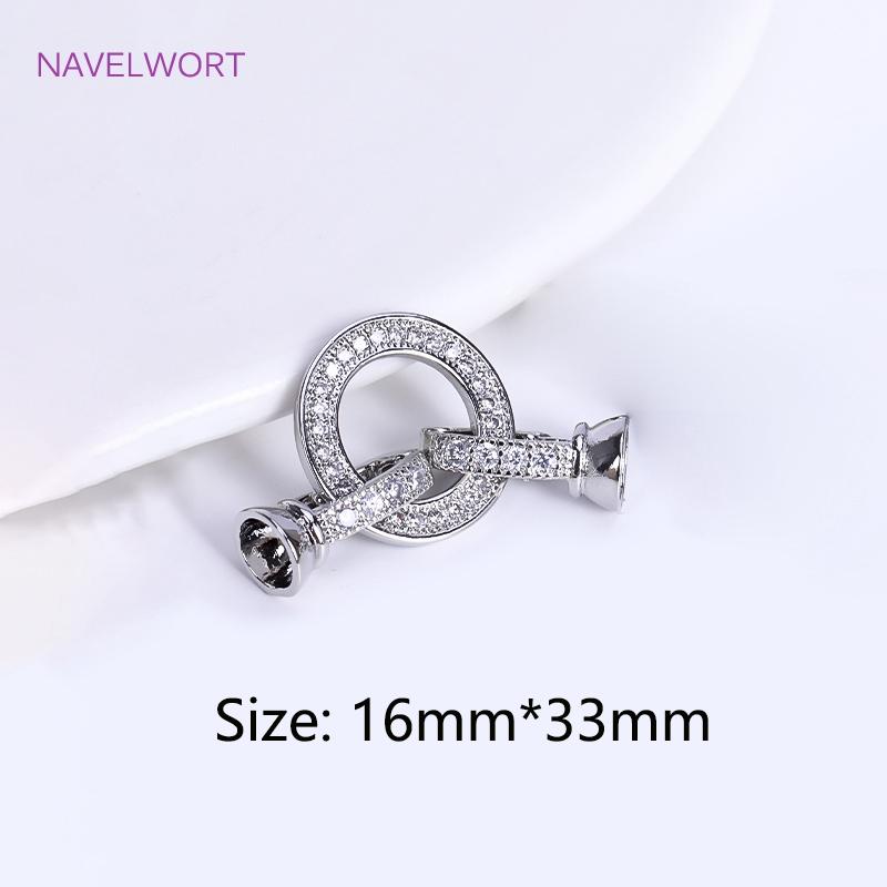 18K Gold Plated Heart Pearl Clasp Connector For Bracelet Necklace Making,Inlaid Zircon Hook Clasp,Brass Jewelry Accessories