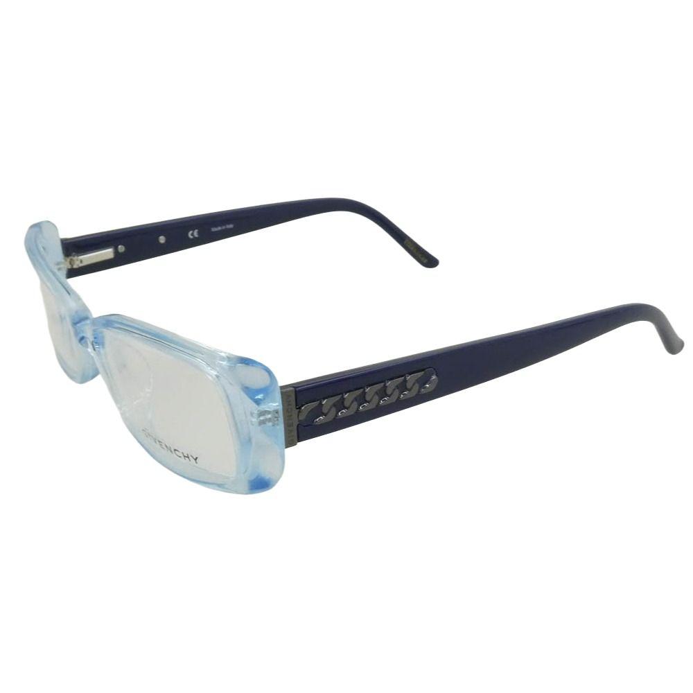 Used GIVENCHY Givenchy VGV 704 Clear frame Side logo engraved glasses Glasses Frame: Blue Lens: Clear [Used]
