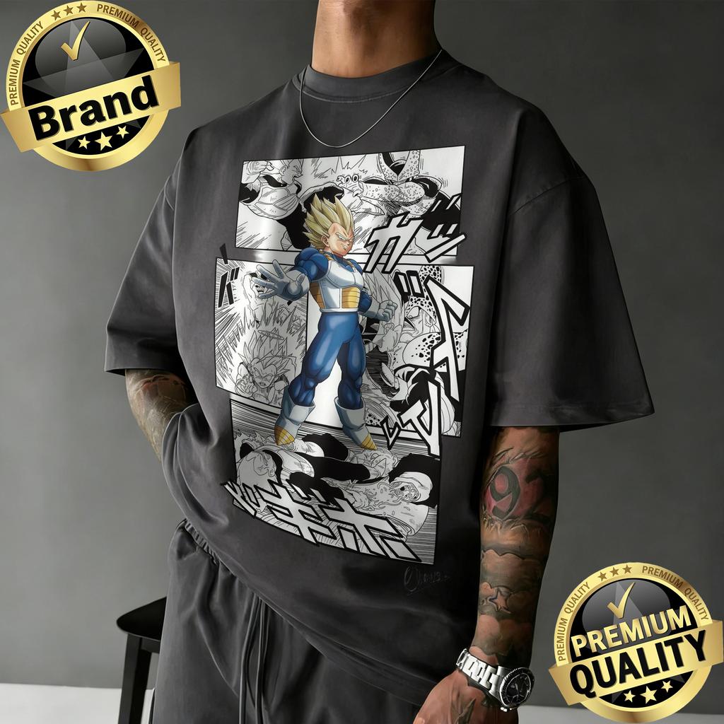 2026 New Collection Dragon Ball Z Unisex Cotton T-shirt Oversize Vintage Super Saiyan Vegeta Graphic T-shirt For Anime Fans Top Y2k