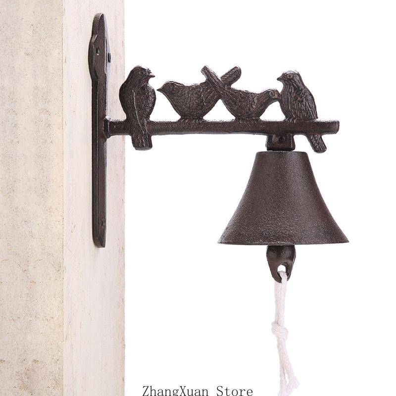Outdoor Retro Doorbell Home Heavy Duty Metal (Vine / Four Bird 3XUF