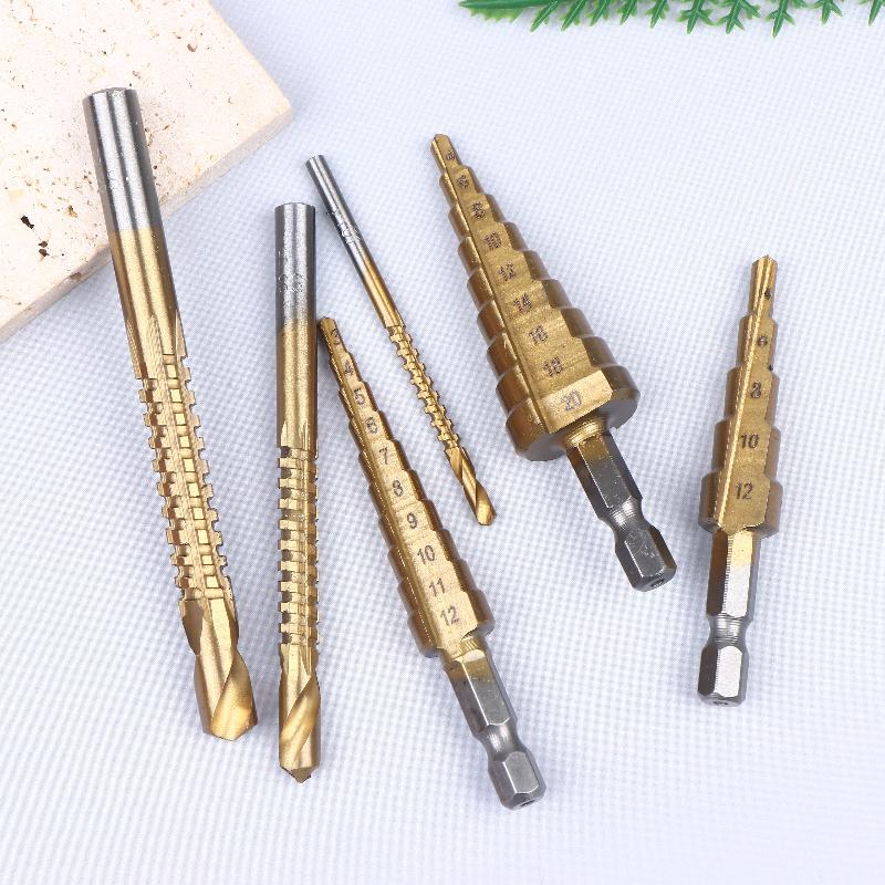 6 Pcs Titanium Drill Bits Set, 3-12Mm For Metal Wood, Hard Steel Twist Bits, Corrosion Resistant, Precision Hole Enlarging Tools