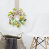Small Easter Egg Wreath for Front Door Artificial Spring Colorful Eggs Wreath Farmhouse Hanging Kitchen Cabinet Wreath with Ribbon
