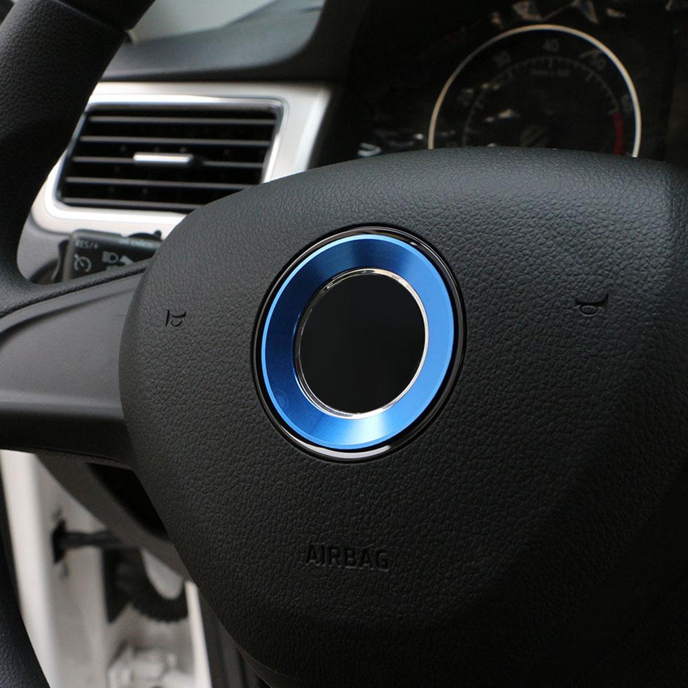 Car Steering Wheel Panel Logo Cover Trim for VW Golf 6 7 MK6 MK7 Jetta MK5 Passat B6 B7 Polo for Skoda Fabia Styling
