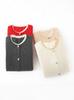 Round Neck Cable Knit Cashmere Color Block Cardigan - 2026 Autumn/Winter Women's Elegant Fake Two-Piece Style.