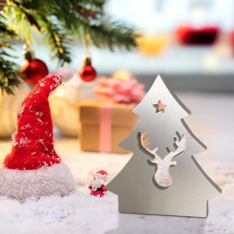 Christmas Tree Candle Silicone Mold Scented Candle Gypsum Resin Making Mould Chocolate Baking Tool Holiday Home Decor Gifts