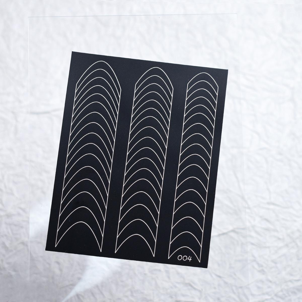 

Полые французские наклейки для ногтей: Двусторонний V-образный Арт и Линии