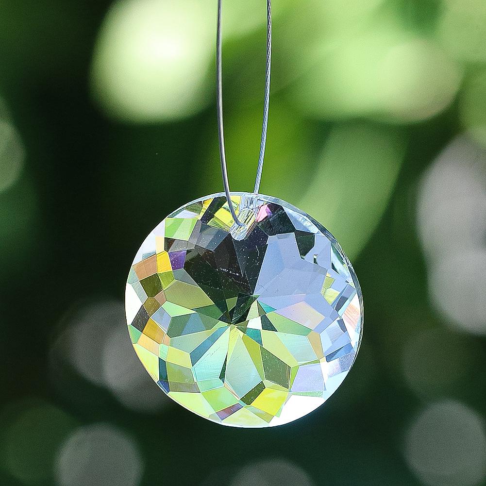 45mm Mandala Clear Crystal Glass Prism Hanging Faceted Rainbow Maker Suncatcher Chandelier Lighting Accessories Home Decoration