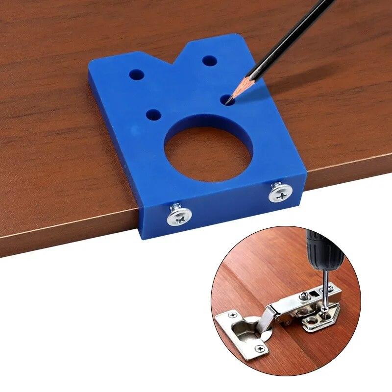 35mm Hinge Hole Drilling Guide Locator Hinge Drilling Jig Drill Bits Woodworking Door Hole Opener Cabinet Accessories Tools