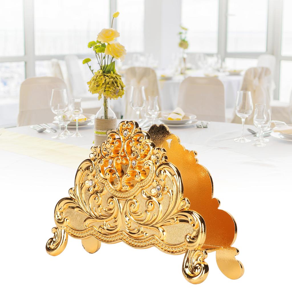 Napkin Holder European Metal Hollow Flower Pattern Paper Tissue Holder Freestanding Paper Napkin Dispenser