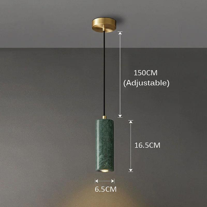 Italian Marble Pendant Light Dinning Room Decor Hanging Bedside Lamp White Green Marble Suspension Illumination