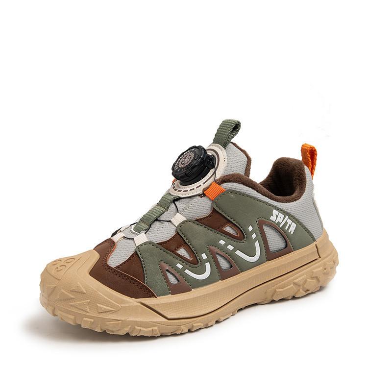 Primary and secondary school students daily outdoor sports shoes fashionable personality boys and girls fleece warm running shoes comfortable casua