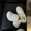 Leather mesh platform dad shoes women's spring new fashion small height increase sports and leisure shoes